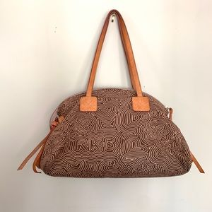 Dooney & Bourke Brown Print Canvas Shoulder Bag